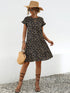 Frill Floral Round Neck Short Sleeve Tiered Dress - Odaingerous